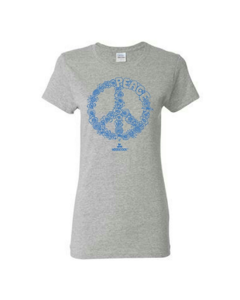 $11.10 Woodstock Women's Floral Peace T-Shirt Shirts