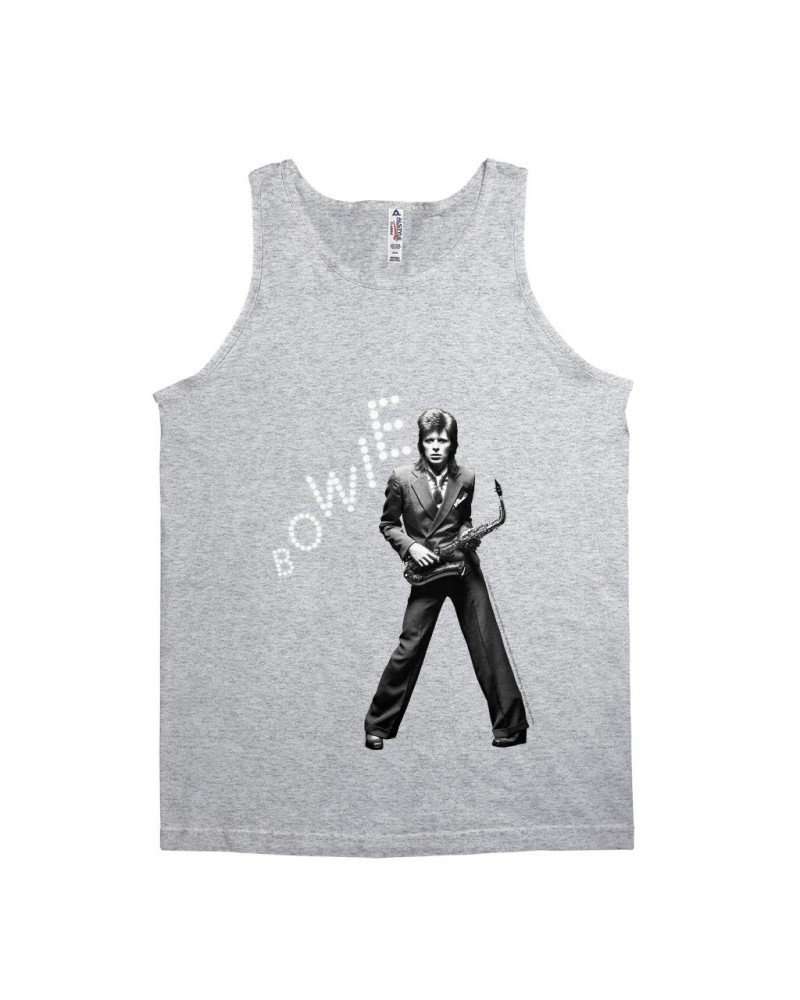 $11.23 David Bowie Unisex Tank Top | Bowie With Sax In Lights Shirt Shirts