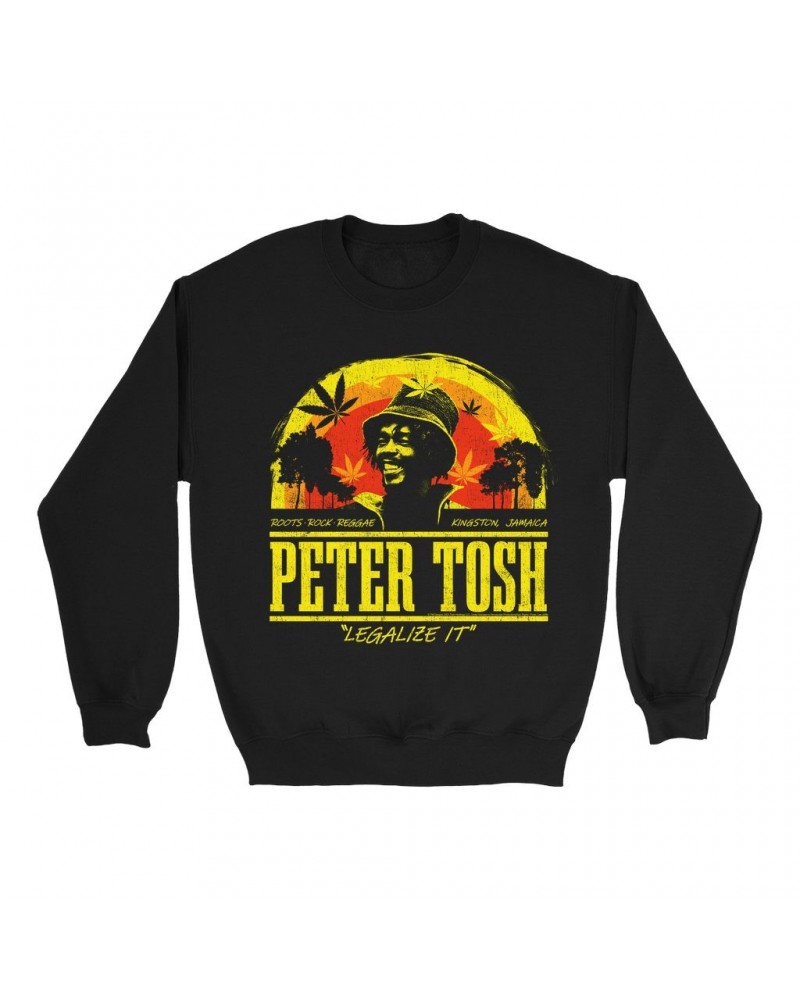 $15.03 Peter Tosh Sweatshirt | Roots Reggae Rock Sunset Distressed Sweatshirt Sweatshirts