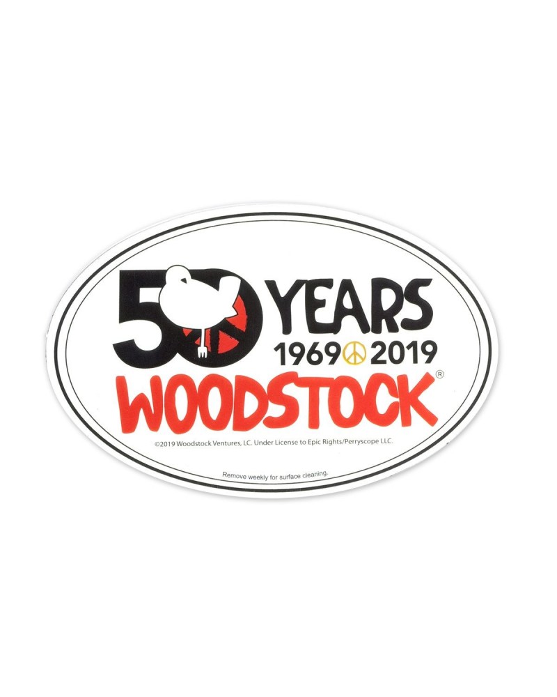 $3.90 Woodstock 50th Anniversary Logo Oval Magnet Decor