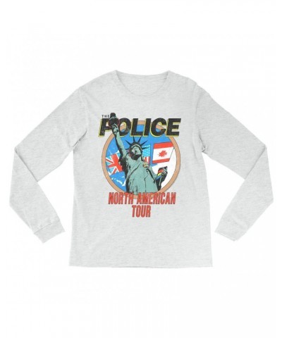 $10.78 The Police Long Sleeve Shirt | North America 1983 Colorful Concert Promotion Distressed Shirt Shirts