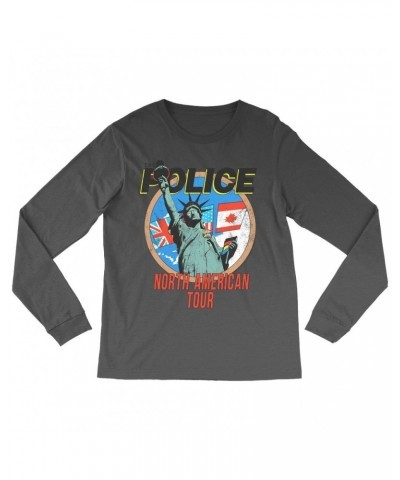 $10.78 The Police Long Sleeve Shirt | North America 1983 Colorful Concert Promotion Distressed Shirt Shirts