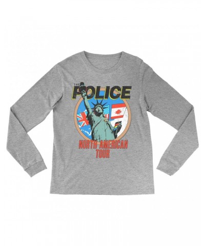 $10.78 The Police Long Sleeve Shirt | North America 1983 Colorful Concert Promotion Distressed Shirt Shirts