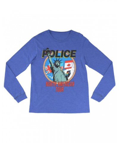 $10.78 The Police Long Sleeve Shirt | North America 1983 Colorful Concert Promotion Distressed Shirt Shirts