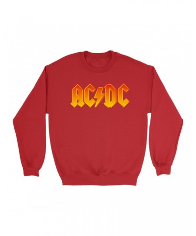 $17.13 AC/DC Sweatshirt | Orange Yellow Gradient Logo Sweatshirt Sweatshirts