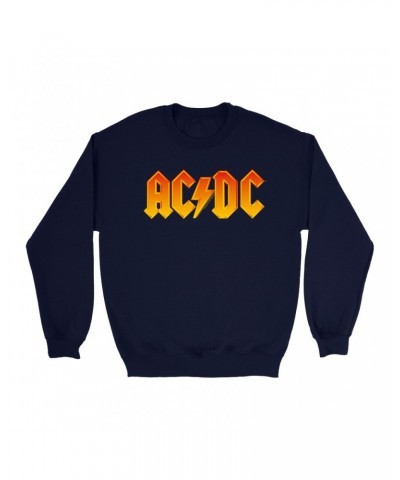 $17.13 AC/DC Sweatshirt | Orange Yellow Gradient Logo Sweatshirt Sweatshirts