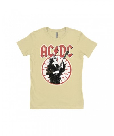 $10.73 AC/DC Ladies' Boyfriend T-Shirt | Angus Young In Bolts Design Distressed Shirt Shirts