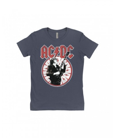 $10.73 AC/DC Ladies' Boyfriend T-Shirt | Angus Young In Bolts Design Distressed Shirt Shirts