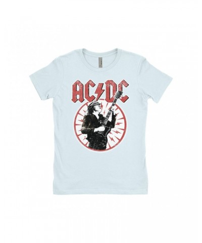 $10.73 AC/DC Ladies' Boyfriend T-Shirt | Angus Young In Bolts Design Distressed Shirt Shirts