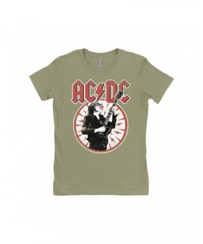 $10.73 AC/DC Ladies' Boyfriend T-Shirt | Angus Young In Bolts Design Distressed Shirt Shirts