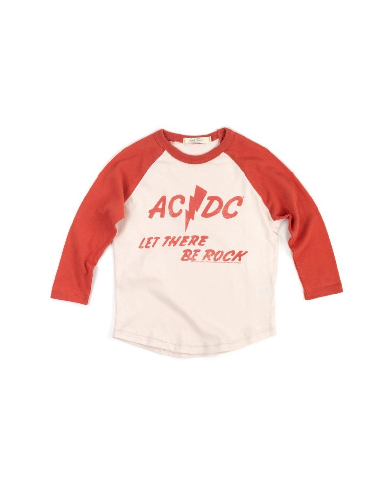 $1.55 AC/DC Let There Be Rock Kids Red/Cream Raglan Shirts