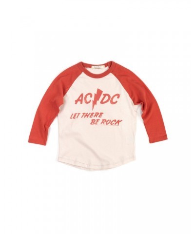 $1.55 AC/DC Let There Be Rock Kids Red/Cream Raglan Shirts