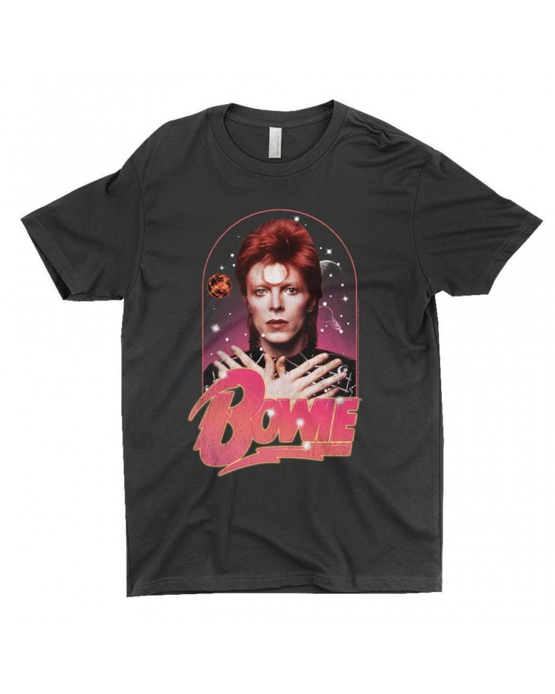 $9.48 David Bowie T-Shirt | Orbit Design Distressed Shirt Shirts