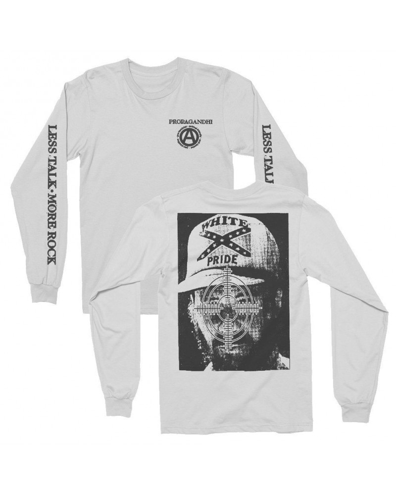 $10.75 Propagandhi Gun Sight Longsleeve Tee (White) Shirts