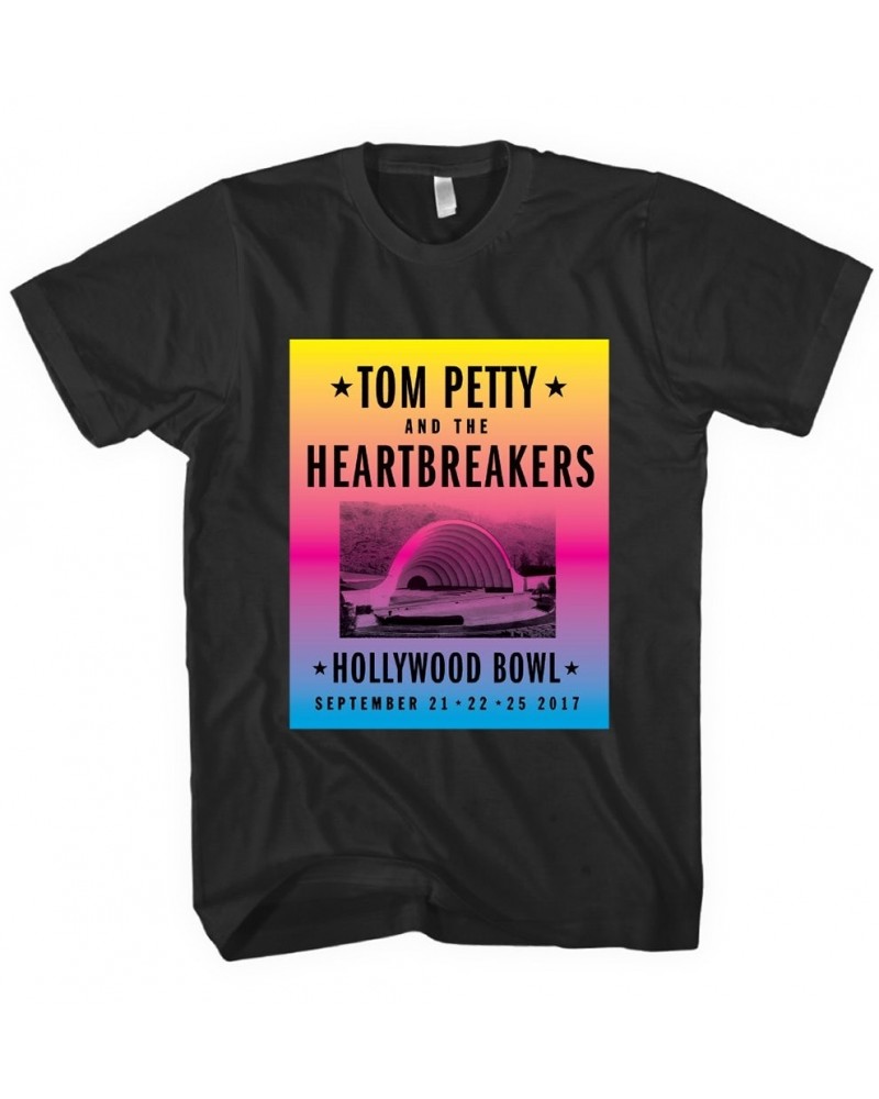 $17.50 Tom Petty and the Heartbreakers Hollywood Bowl Black Color Gradient T-Shirt Shirts