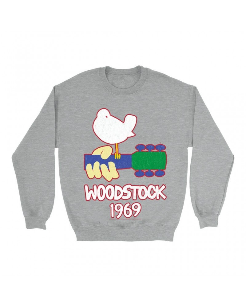 $12.23 Woodstock Sweatshirt | 1969 Music Festival Outline Sweatshirt Sweatshirts