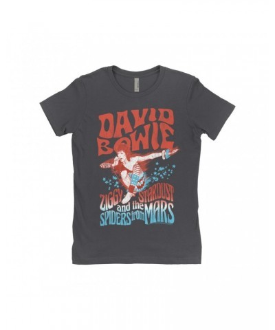 $7.73 David Bowie Ladies' Boyfriend T-Shirt | Red White Blue Ziggy Stardust And The Spiders From Mars Shirt Shirts