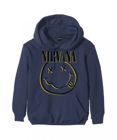 $13.38 Nirvana Hoodie - Inverse Smiley (Navy Blue) Sweatshirts