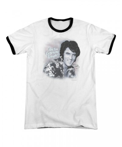 $9.68 Elvis Presley Shirt | LONESOME TONIGHT Premium Ringer Tee Shirts