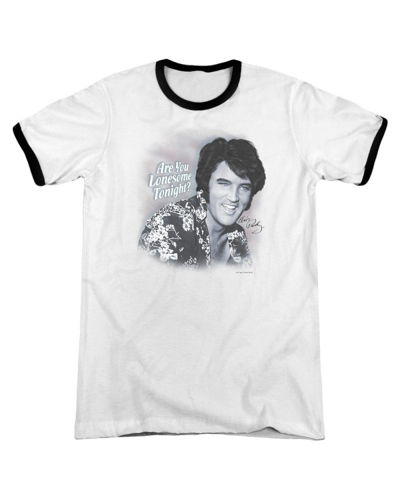 $9.68 Elvis Presley Shirt | LONESOME TONIGHT Premium Ringer Tee Shirts