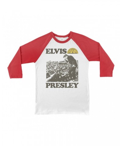 $14.08 Elvis Presley Sun Records 3/4 Sleeve Baseball Tee | You're a Heartbreaker Live In Concert Sun Records Shirt Shirts