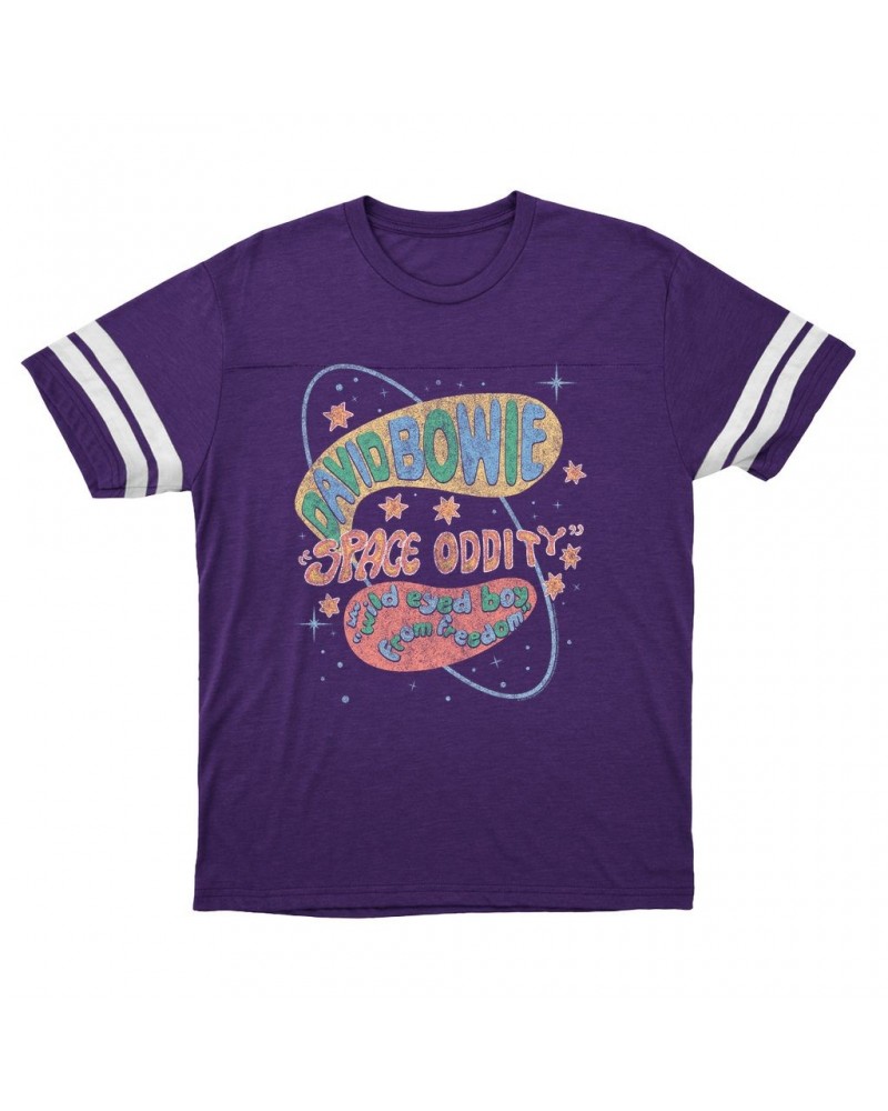 $13.84 David Bowie T-Shirt | Pastel Space Oddity Distressed Football Shirt Shirts