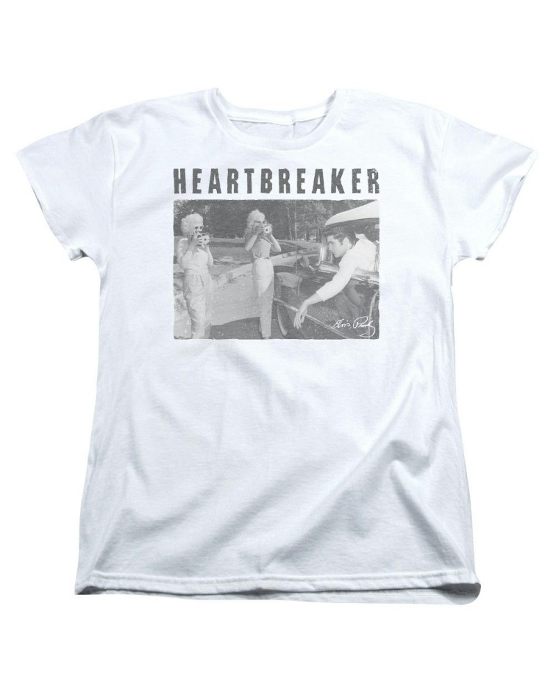 $8.82 Elvis Presley Women's Shirt | HEARTBREAKER Ladies Tee Shirts