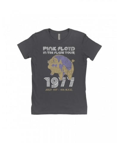 $9.98 Pink Floyd Ladies' Boyfriend T-Shirt | In The Flesh 1977 NYC Concert Distressed Shirt Shirts