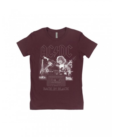 $9.23 AC/DC Ladies' Boyfriend T-Shirt | Back In Black Concert Collage Shirt Shirts