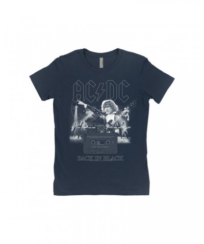 $9.23 AC/DC Ladies' Boyfriend T-Shirt | Back In Black Concert Collage Shirt Shirts