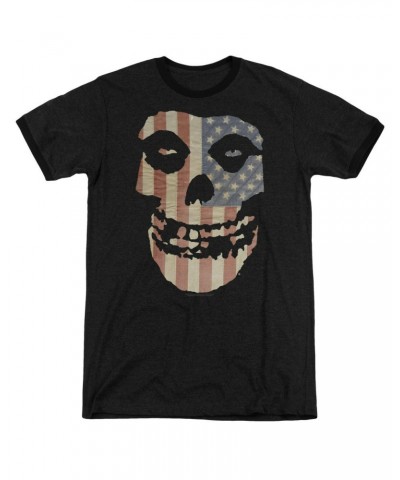 $9.89 Misfits Shirt | FIEND FLAG Premium Ringer Tee Shirts