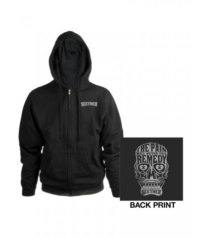 $18.98 Seether Skull Zip Hoodie Sweatshirts