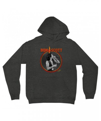 $16.38 Bon Scott Hoodie | Snake & Dagger Logo Circlular Image Hoodie Sweatshirts