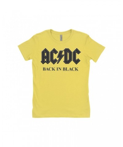 $12.23 AC/DC Ladies' Boyfriend T-Shirt | Back In Black Charcoal Design Shirt Shirts