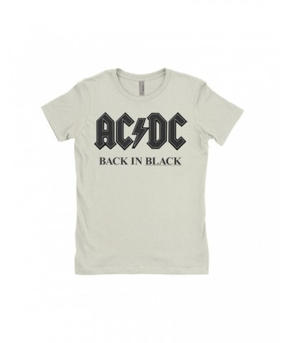 $12.23 AC/DC Ladies' Boyfriend T-Shirt | Back In Black Charcoal Design Shirt Shirts