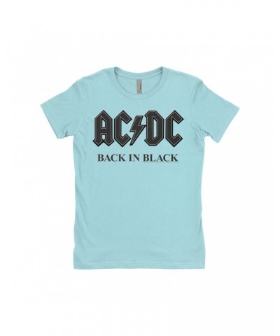 $12.23 AC/DC Ladies' Boyfriend T-Shirt | Back In Black Charcoal Design Shirt Shirts