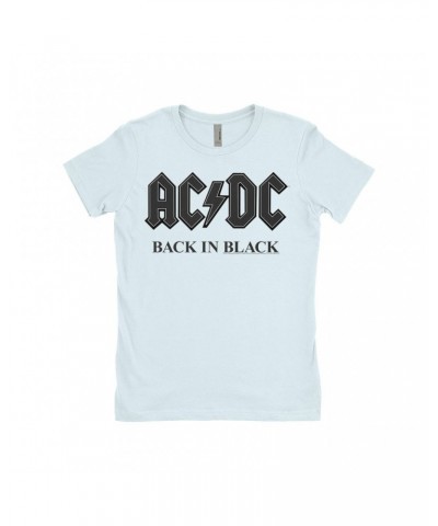 $12.23 AC/DC Ladies' Boyfriend T-Shirt | Back In Black Charcoal Design Shirt Shirts