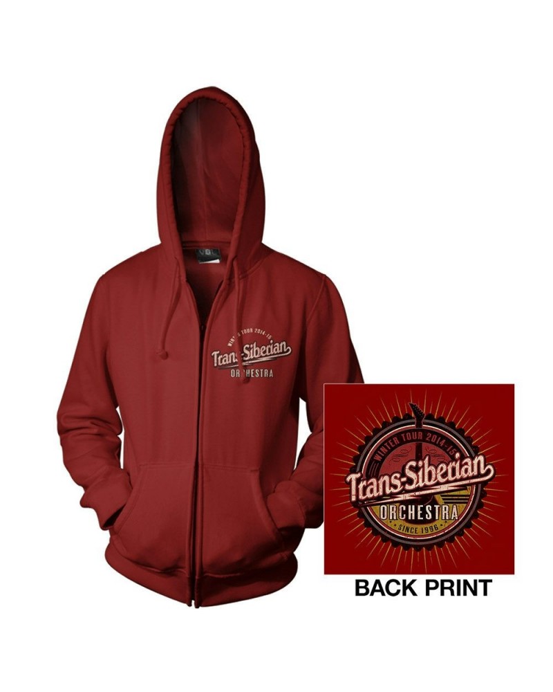 $18.58 Trans-Siberian Orchestra Cardinal Red TSO Zip-Up Hoodie Sweatshirts