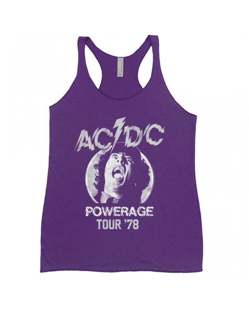 $11.58 AC/DC Ladies' Tank Top | 1978 Powerage Tour Image Distressed Shirt Shirts